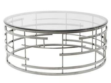 JUPITER - Stainless steel and glass high side table by KARE Design - view 2